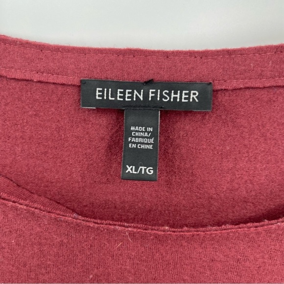Eileen Fisher Women’s Tunic Top Wool Raw Edge Size XL 3/4 Sleeves Scoop Neck - Picture 5 of 11